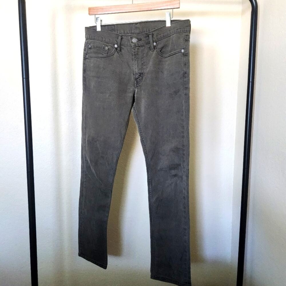 Levis Black Label 511 Red Tab Gray Green 32x32 Mid-Rise Straight Leg Jeans